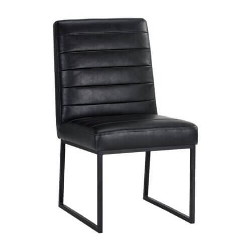 SUNPAN 105157 Spyros Dining Chair Coal Black armless steel legs