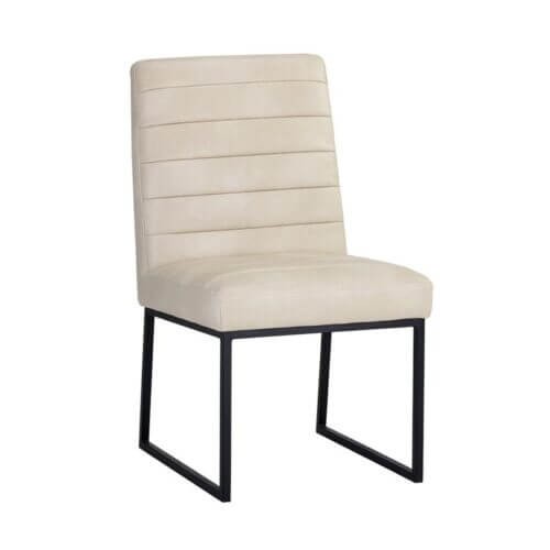 SUNPAN 105159 Spyros Dining Chair Faux Leather Bravo Cream armless steel legs