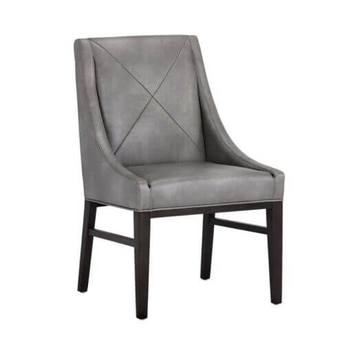 SUNPAN 105212 Zion Dining Chair Bravo Metal Faux Leather Wood legs