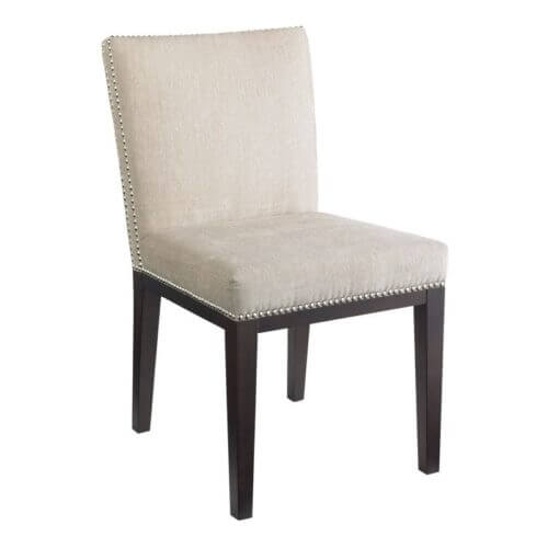 SUNPAN 55876 Vintage Dining Chair Fabric Linen wood legs armless