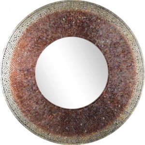 RENWIL MT1452-GNR SEYCHELLE round mirror Mosaic Mirror Iridescent Finish