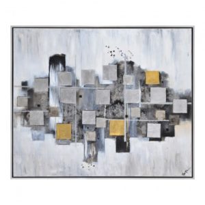 RENWIL OL1321 ORDERED CHAOS Hand Painted Canvas Gold & Silver Leaf