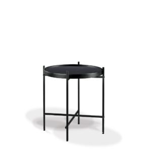 KORSON SCQ1505 Colbert end table round Tempered Glass Black Marble Print