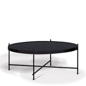 KORSON SCQ1515 Colbert coffee table round Tempered Glass Black Marble Print