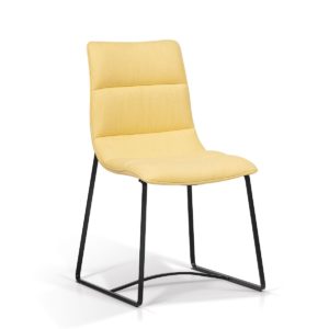KORSON SHA50113 Eunice dining chair Yellow fabric black legs