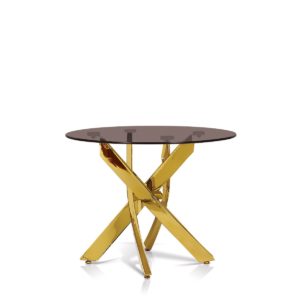 KORSON SKSD808 Katie end table Brass Titanized Steel Round glass