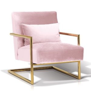 KORSON SO46117 Locklear Lounge Chair Brass Titanized Steel Velour