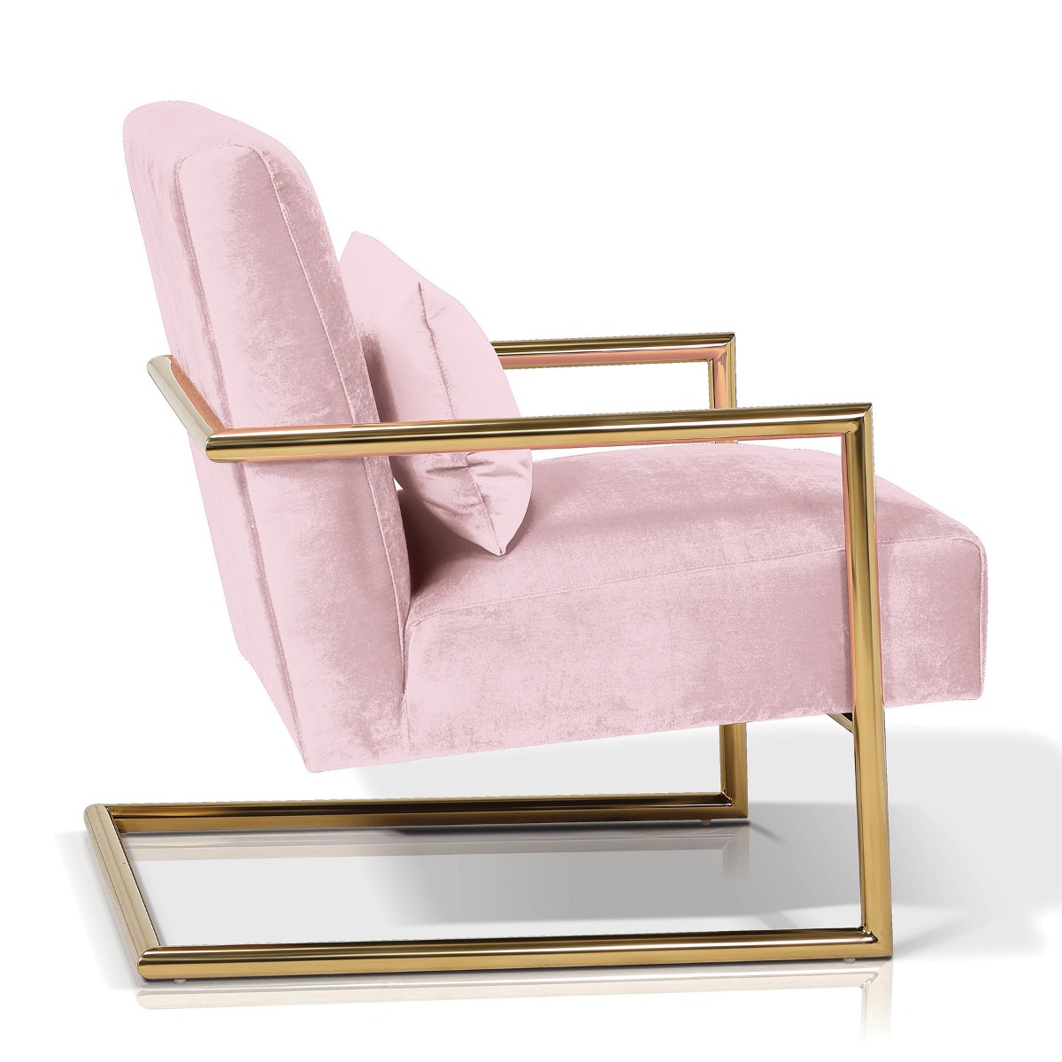 KORSON SO46117 Locklear Lounge Chair Brass Titanized Steel Velour