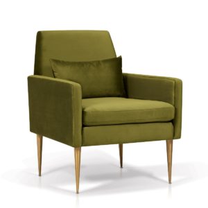 KORSON SO80440 Emerson lounge chair Velour Brass Titanized Steel