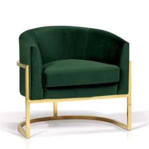 KORSON SUP171837 Nolan lounge chair Brass Titanized Steel Velour