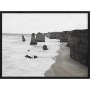 RENWIL W6564 STUDIO LINE SEASCAPE Printed Rag Paper Black Frame