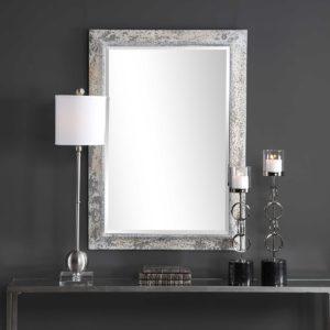 UTTERMOST 09566 RAFFI MIRROR Rectangle aged silver frame