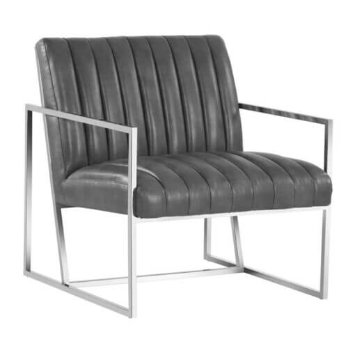 SUNPAN 103634 Nina Club Chair Cantina Magnetite Bonded Leather