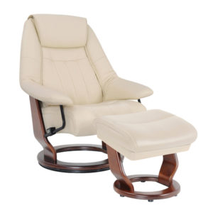 BENCHMASTER 7785A-032 Florence Chair with Ottoman White recliner