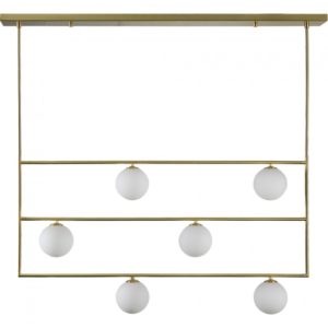 RENWIL LPC4370 BOISI Ceiling Fixture Satin Brass Plated Finish Milky Glass Shades