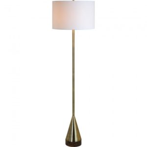 RENWIL LPF3112 LACRIMA Floor Lamp Iron Brushed Brass Plated Finish Brown Marble