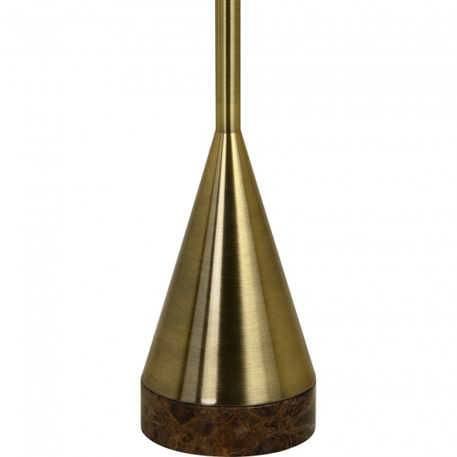 RENWIL LPF3112 LACRIMA Floor Lamp Iron Brushed Brass Plated Finish Brown Marble