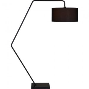 RENWIL LPF3118 PENELIN Floor Lamp Matte Black Finish Black Linen Shade Marble Base guelph