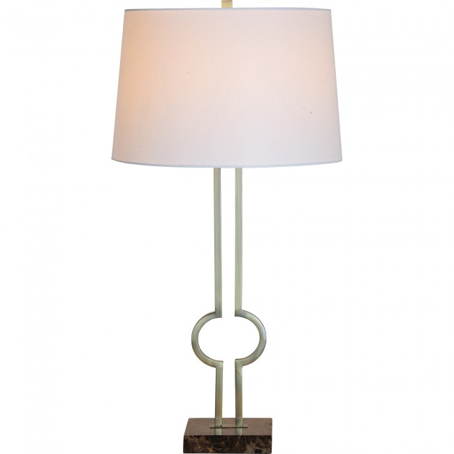 RENWIL LPT1125 ELON Table Lamp Brushed Brass Plated Brown Marble Linen Shade