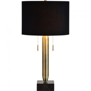 RENWIL LPT1126 DALLIANCE Table Lamp Brass Plated Black Marble Black Shade