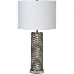 RENWIL LPT1167 LOMBARDI Table Lamp Glass Mercury Finish Crystal White Shade