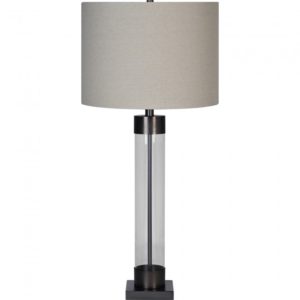 RENWIL LPT1168 MEREDITH Table Lamp Bronze Plated Finish Glass Linen Shade acton