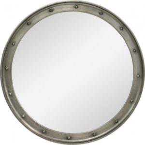 RENWIL MT2337 MELVA Round mirror Antique Grey Painted Finish