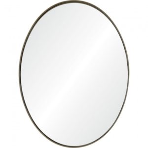 RENWIL MT2359 NEWTON Oval Mirror Iron Brushed Antique Champagne Silver Finish