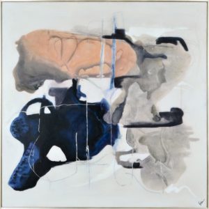 RENWIL OL1970 AUGUSTINE Hand Painted Canvas Silver Leaf Accents Frame