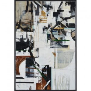 RENWIL OL1974 DRAYMORE Hand Painted Canvas Gold Leaf Accents Black Frame monton