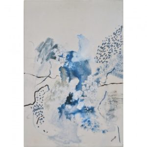 RENWIL OL1976 VERNIA Hand Painted Canvas Silver Leaf Accents calgary