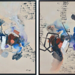 RENWIL OL1977 SHANNON Hand Painted Canvas Black Frame