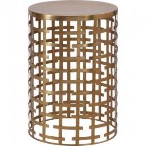 RENWIL TA227 GLORIANA Round Side Table Brass Plated