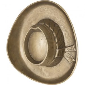 RENWIL W6677 TIMOTHY Hat Wall Art Aluminum Antique Brass Plated