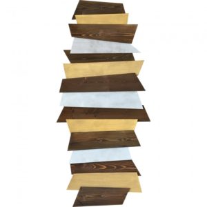 RENWIL W6686 GOODWIN Hand Painted Wood Walnut Finish Gold Leaf Accents