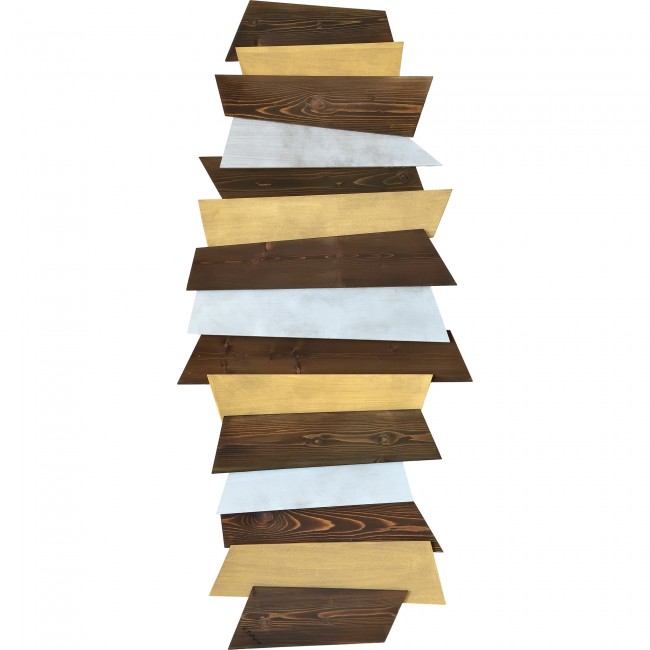 RENWIL W6686 GOODWIN Hand Painted Wood Walnut Finish Gold Leaf Accents