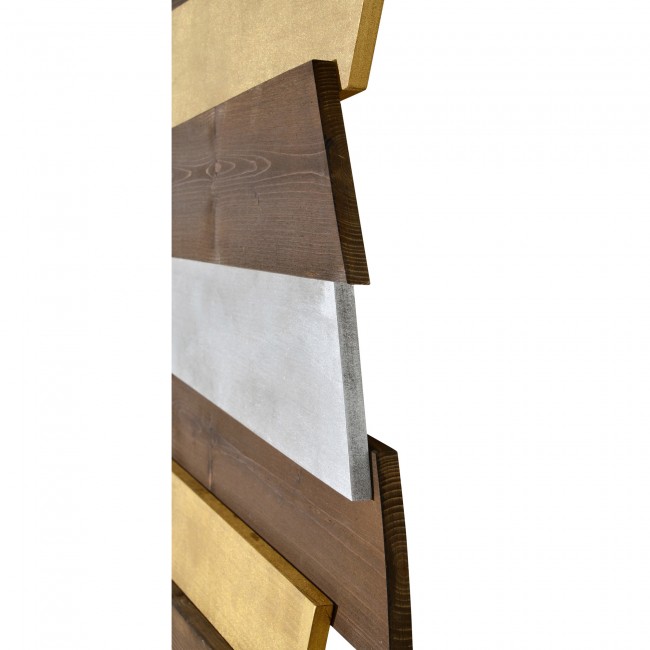 RENWIL W6686 GOODWIN Hand Painted Wood Walnut Finish Gold Leaf Accents