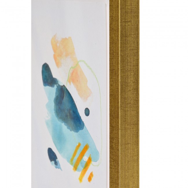 RENWIL W6688 MAYIM Printed & Hand Painted Collage Gold Leaf Accents Brass Frame