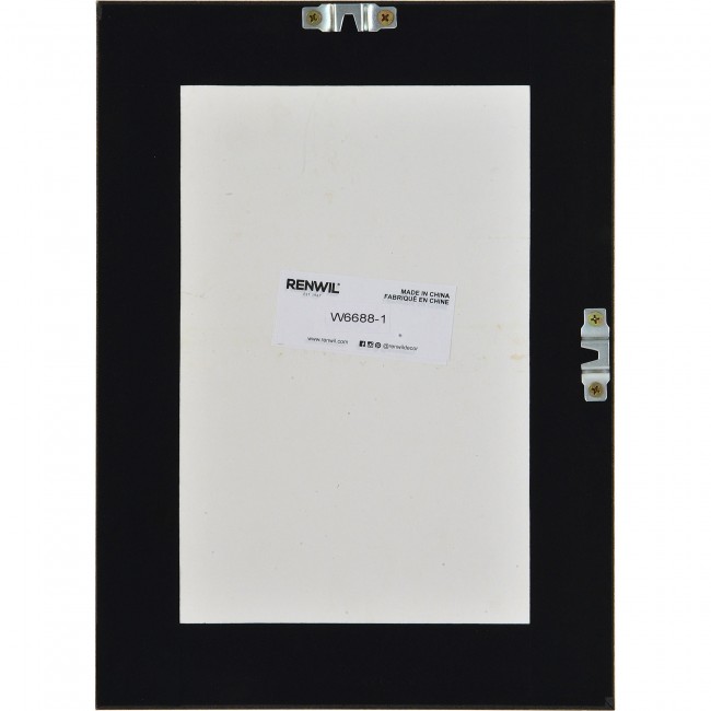 RENWIL W6688 MAYIM Printed & Hand Painted Collage Gold Leaf Accents Brass Frame