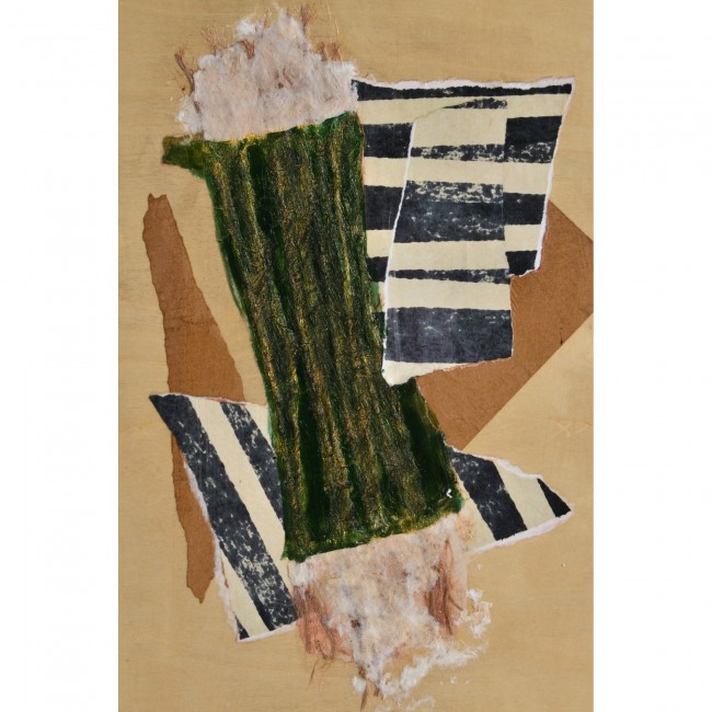 RENWIL W6689 ELMSLEY Set Of Two Hand Painted Collage Natural Wood