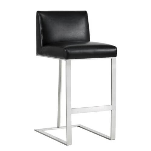 SUNPAN 103720 Dean Barstool Stainless Steel Cantina Black Ottawa