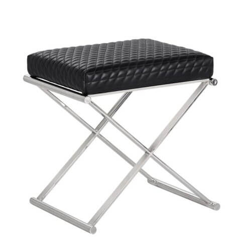 SUNPAN 103760 Elena Ottoman Black Leather Toronto