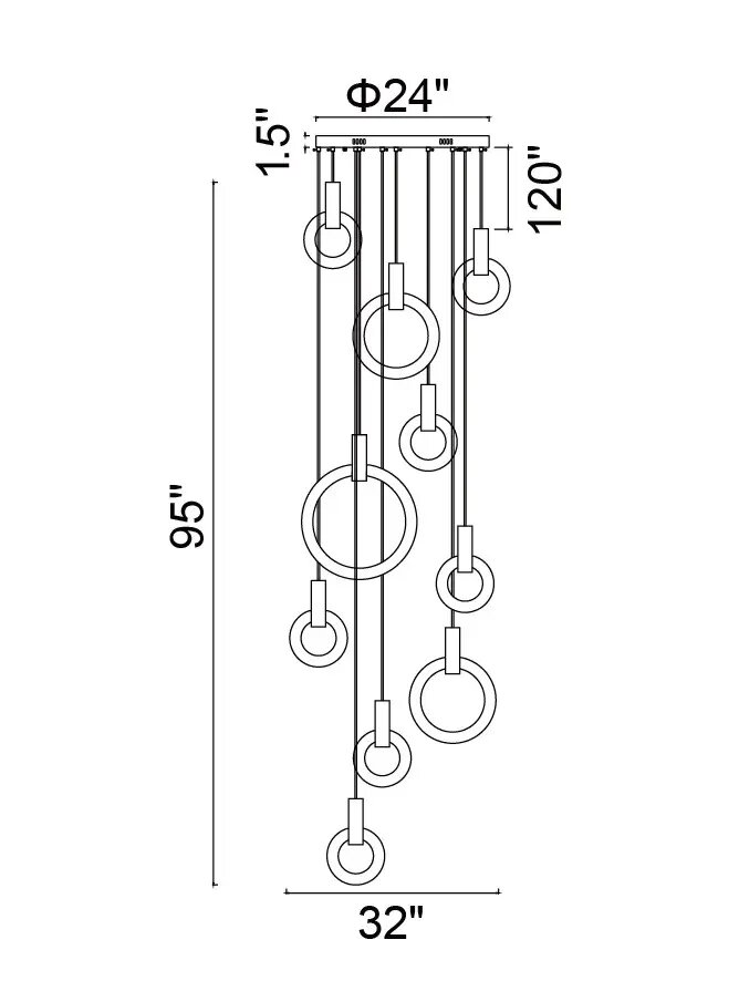 CWI LIGHTING ANELLO LED CHANDELIER 1214P32-10-236 Ottawa