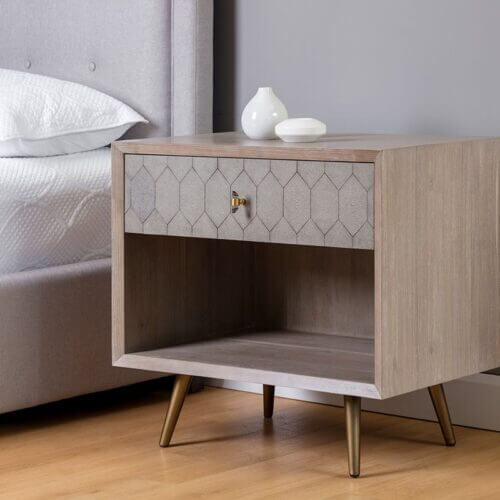Sunpan Aniston Nightstand White Ceruse 105592 Calgary