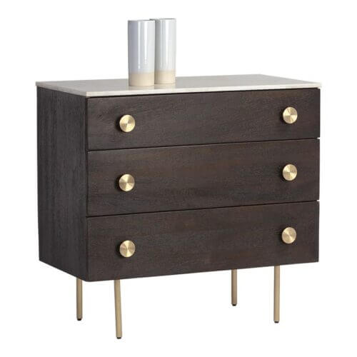 SUNPAN Keely Dresser White Marble / Dark Walnut 105769 Toronto