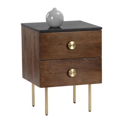 SUNPAN Keely Nightstand Black Marble 105784 Ottawa