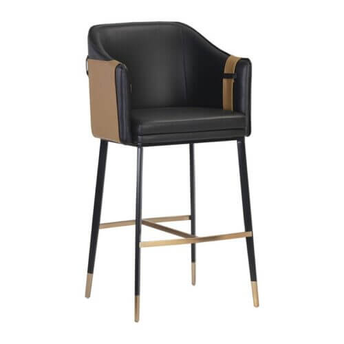 SUNPAN Carter Barstool Napa Black Napa Cognac 106432 Winnipeg