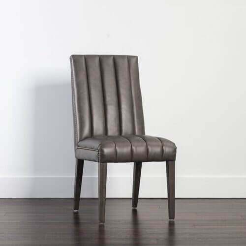 SUNPAN Heath Dining Chair Marseille Concrete Leather SET OF TWO 106567 Halifax