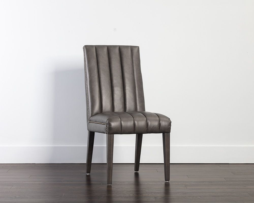 SUNPAN Heath Dining Chair Marseille Concrete Leather SET OF TWO 106567 Halifax