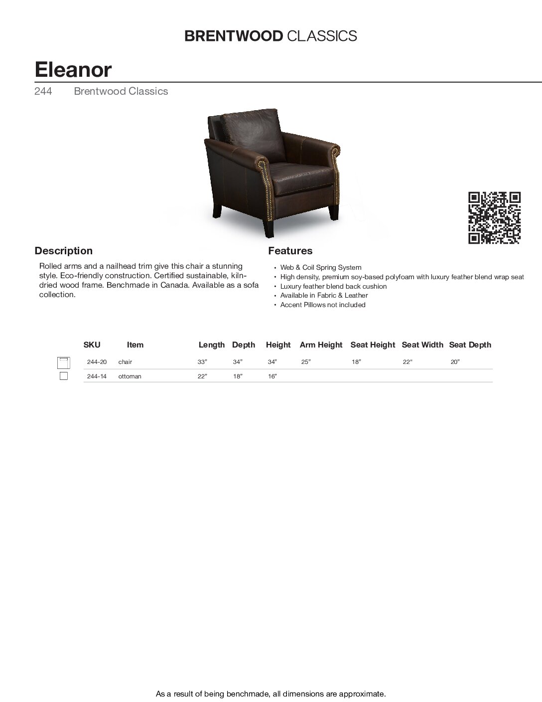 BRENTWOOD Eleanor Chair 244-20 - Image 3